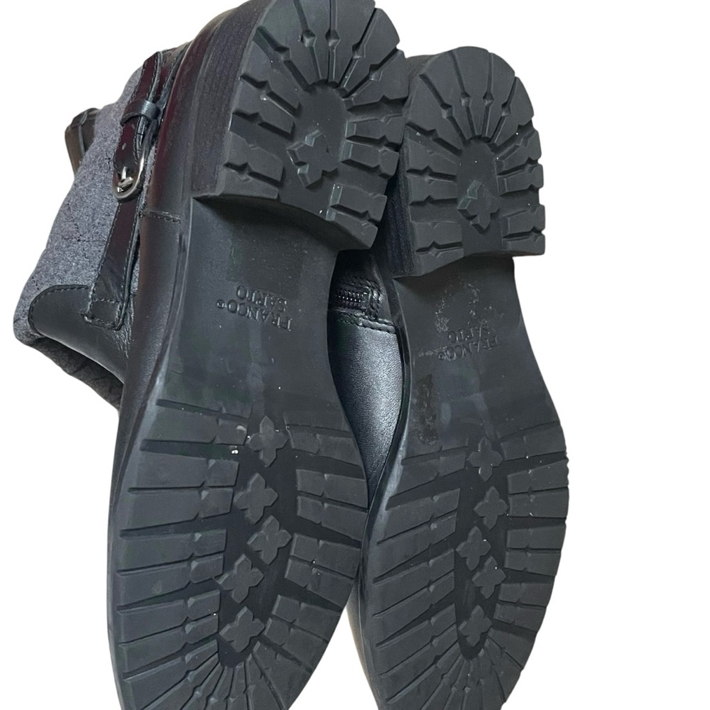 Franco Sarto Knee High Gray Quilted & Black Leather Low Heeled Boots Size 9 - Picture 8 of 14